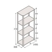 アズワン 軽量棚 ERR開放型 H2100×W1500×D300 有効棚 3段 67-5242-26 1個（直送品）