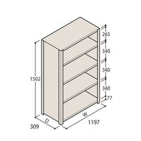 アズワン 軽量棚 ERR密閉型 H1500×W1200×D300 有効棚 4段 67-5246-13 1個（直送品）