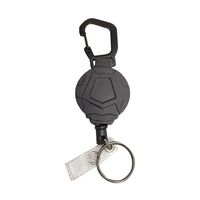 Trimate カラビナ付きリールストラップ ワイヤータイプ 丸型 TR-STP012-BK 1個 67-4921-01（直送品）