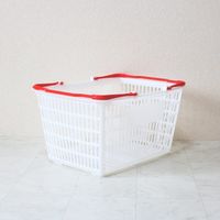 大和産業 買い物かご SLー7 ナチュラル把手レッド 10個セット SL-7-NRRE-10P 1セット(10個) 538-1869（直送品）