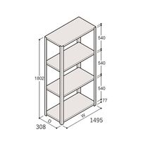 アズワン 軽量棚 ERR開放型 H1800×W1500×D300 有効棚 3段 67-5241-77 1個（直送品）