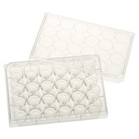 CELLTREAT 蓋付きの24ウェル組織培養プレート 10mm ガラス底 個別 滅菌 5バック入 229125 1バック（直送品）