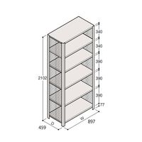 アズワン 軽量棚 ERR金網型 H2100×W900×D450 有効棚 5段 67-5244-51 1個（直送品）