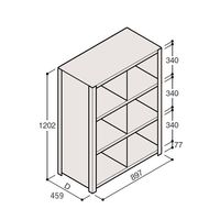 アズワン 軽量棚 ERR仕切型 H1200×W900 ×D450 有効棚 3段 2分割 67-5245-25 1個（直送品）