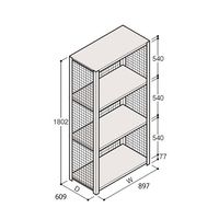 アズワン 軽量棚 ERR金網型 H1800×W900×D600 有効棚 3段 67-5243-79 1個（直送品）