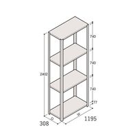 アズワン 軽量棚 ERR開放型 H2400×W1200×D300 有効棚 3段 67-5242-71 1個（直送品）