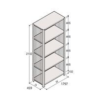 アズワン 軽量棚 ERR金網型 H2100×W1800×D450 有効棚 4段 67-5244-48 1個（直送品）