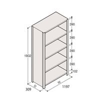 アズワン 軽量棚 ERR密閉型 H1800×W1200×D300 有効棚 4段 67-5246-49 1個（直送品）