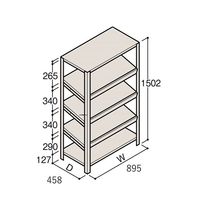 アズワン 軽量棚 ERR傾斜型 H1500×W900×D450 有効棚 4段 67-5244-90 1個（直送品）
