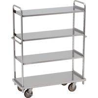 テックサス オールステンレス棚台車 1220×505 SUSφ150ウレタン車 板棚3段 TD-1250D-ST3 1台 427-5022（直送品）