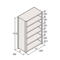 アズワン 軽量棚 ERR密閉型 H1500×W1500×D300 有効棚 5段 67-5246-28 1個（直送品）