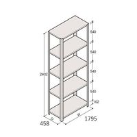 アズワン 軽量棚 ERR開放型 H2400×W1800×D450 有効棚 4段 67-5242-90 1個（直送品）