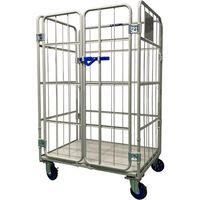 ワコーパレット ワコー カーゴプレスタ観音扉付1100×800×1700床スチール ベージュ色 WK6-11(KT) 1台 473-0898（直送品）