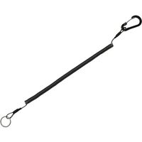 Trimate 落下防止ストラップ カラビナ+カールコード (ステンレスワイヤー入り) グレー 380mm TR-STP027-20 1個（直送品）