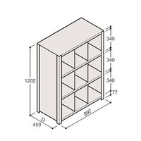 アズワン 軽量棚 ERR仕切型 H1200×W900 ×D450 有効棚 3段 3分割 67-5245-26 1個（直送品）