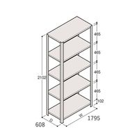 アズワン 軽量棚 ERR開放型 H2100×W1800×D600 有効棚 4段 67-5242-43 1個（直送品）