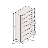 アズワン 軽量棚 ERR密閉型 H1800×W1500×D600 有効棚 6段 67-5246-78 1個（直送品）