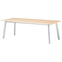 【軒先渡し】ニシキ工業 UM ミーティングテーブル 幅2100×奥行1000×高さ720mm ライトオーク AUM-S2110K-LO 1台（直送品）