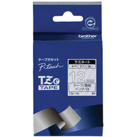 ブラザー ピータッチ テープ 幅12mm 透明ラベル(白文字) TZe-135 1個