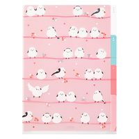 デザインフィル 3ポケットクリアホルダー A5 シマエナガ柄 35472006 1個