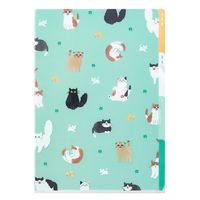 デザインフィル 3ポケットクリアホルダー A4 ネコ柄 35479006 1個