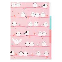 デザインフィル 3ポケットクリアホルダー A4 シマエナガ柄 35482006 1個