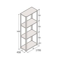 アズワン 軽量棚 ERR開放型 H2400×W1800×D450 有効棚 3段 67-5242-78 1個（直送品）