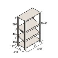 アズワン 軽量棚 ERR傾斜型 H1500×W1200×D450 有効棚 3段 67-5244-84 1個（直送品）