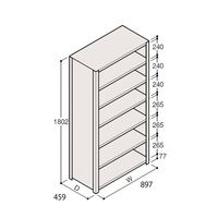 アズワン 軽量棚 ERR密閉型 H1800×W900×D450 有効棚 6段 67-5246-71 1個（直送品）