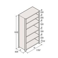 アズワン 軽量棚 ERR密閉型 H1800×W1800×D450 有効棚 5段 67-5246-68 1個（直送品）
