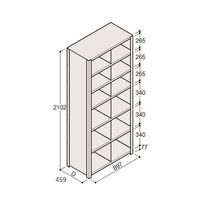 アズワン 軽量棚 ERR仕切型 H2100×W900 ×D450 有効棚 6段 2分割 67-5245-67 1個（直送品）