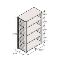 アズワン 軽量棚 ERR金網型 H1500×W1200×D450 有効棚 4段 67-5243-57 1個（直送品）