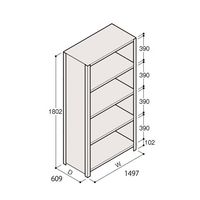 アズワン 軽量棚 ERR密閉型 H1800×W1500×D600 有効棚 4段 67-5246-54 1個（直送品）