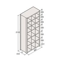 アズワン 軽量棚 ERR仕切型 H2100×W900 ×D450 有効棚 6段 3分割 67-5245-68 1個（直送品）