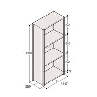 アズワン 軽量棚 ERR密閉型 H2100×W1200×D300 有効棚 3段 67-5246-85 1個（直送品）