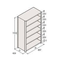 アズワン 軽量棚 ERR密閉型 H1500×W900×D450 有効棚 5段 67-5246-23 1個（直送品）