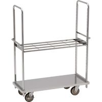 テックサス オールステンレス棚台車 1220×505 SUSφ150ウレタン車 フラットバー棚1段 TD-1250D-BT1 1台（直送品）