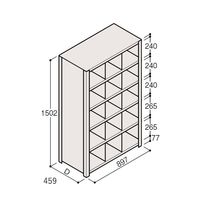 アズワン 軽量棚 ERR仕切型 H1500×W900 ×D450 有効棚 5段 3分割 67-5245-42 1個（直送品）