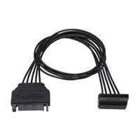 アイネックス シリアルATA用電源延長ケーブル 下L型コネクタ 30cm ブラック SA-047SALA 1個 67-9266-62（直送品）