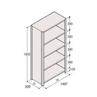 アズワン 軽量棚 ERR密閉型 H1800×W1500×D300 有効棚 4段 67-5246-52 1個（直送品）
