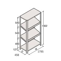 アズワン 軽量棚 ERR傾斜型 H1800×W1800×D450 有効棚 3段 67-5245-05 1個（直送品）