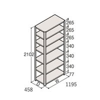 アズワン 軽量棚 ERR開放型 H2100×W1200×D450 有効棚 6段 67-5242-60 1個（直送品）