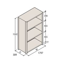 アズワン 軽量棚 ERR密閉型 H1500×W1800×D300 有効棚 3段 67-5246-07 1個（直送品）
