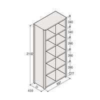 アズワン 軽量棚 ERR仕切型 H2100×W900 ×D450 有効棚 5段 2分割 67-5245-63 1個（直送品）
