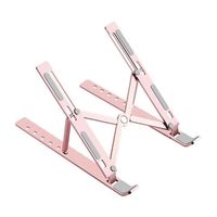 ノートパソコン&タブレットスタンド アルミ合金製 コンパクト 折りたたみ式 専用ポーチ付き ピンク TR-PST002-PK 1個（直送品）