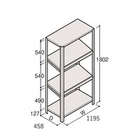 アズワン 軽量棚 ERR傾斜型 H1800×W1200×D450 有効棚 3段 67-5245-01 1個（直送品）