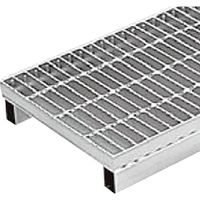 カネソウ スチール製グレーチング 滑り止め模様付 かさあげ型 側溝用 クッション付 HXY-P-3338A 1枚 343-2167（直送品）