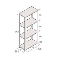 アズワン 軽量棚 ERR開放型 H2100×W1800×D600 有効棚 3段 67-5242-31 1個（直送品）