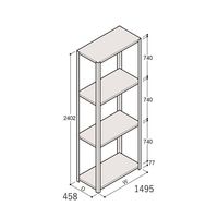 アズワン 軽量棚 ERR開放型 H2400×W1500×D450 有効棚 3段 67-5242-75 1個（直送品）