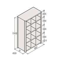 アズワン 軽量棚 ERR仕切型 H1500×W900 ×D450 有効棚 4段 3分割 67-5245-38 1個（直送品）